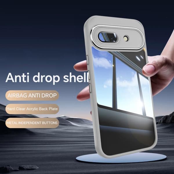 för Pixel 9a Skal - Akryl Hybrid TPU Armor Stötsäker Mobilskal Grå