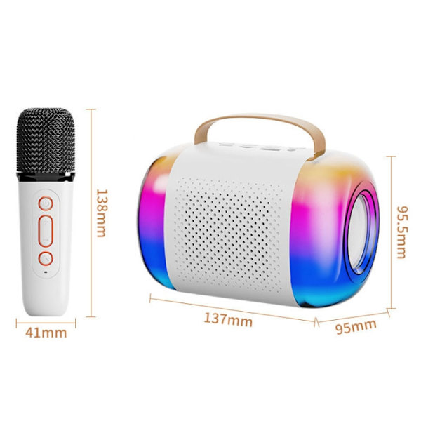 Y5 1 Mikrofon Bärbar Bluetooth-högtalare Hemma och Utomhus Trådlös Karaoke Ljud(Svart)