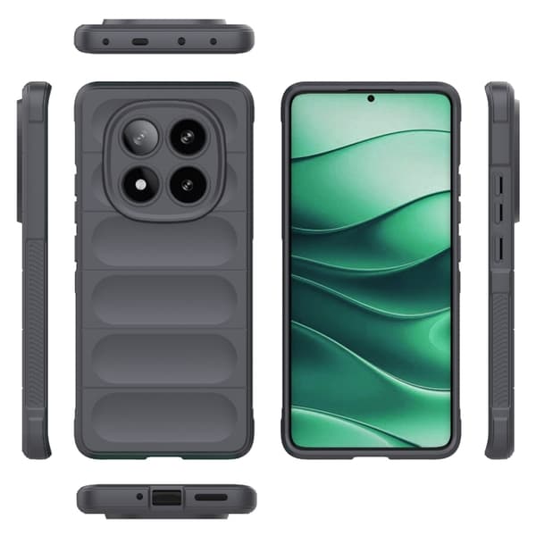 Redmi Note 14 Pro 5G - Magic Shield TPU + Flanell fodral Mörkgrå