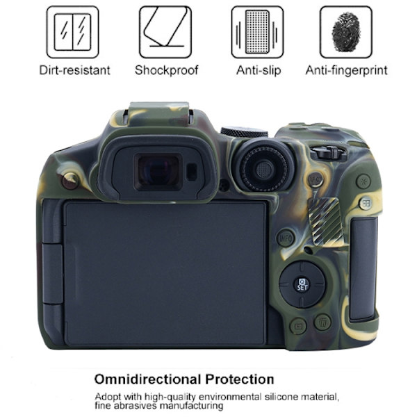 Mjukt silikonfodral för Canon EOS R7 Kamouflage