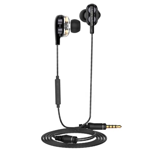 Langsdom Dubbel Rörlig Spole med Vete Headset Svart