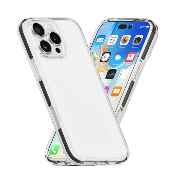 iPhone 16 Pro Skal Tvåfärgad Stötsäker Hög Transparens TPU Svart