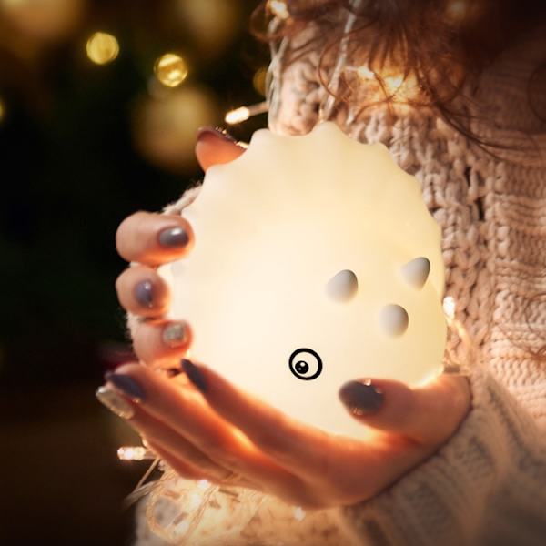 Sängbords Triceratops Färgglad Klappande Silikon LED Ambient Light(Vit)