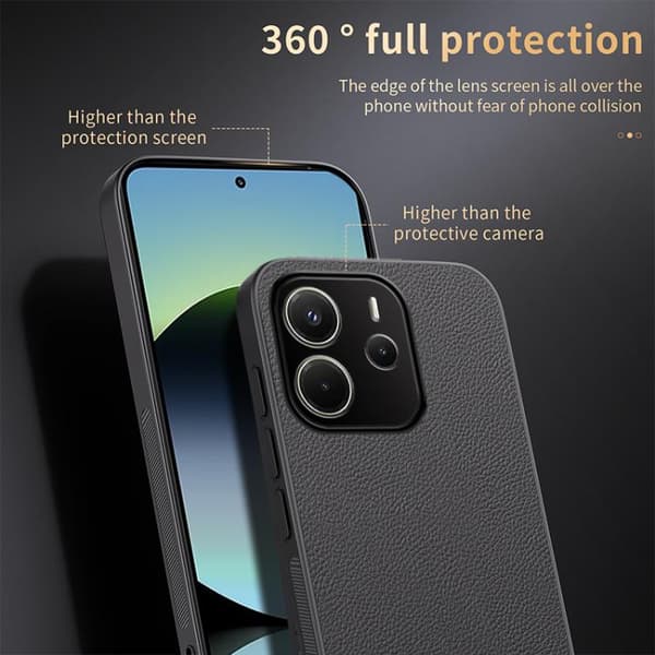 Redmi Note 14 4G - HUIYI Lädermagnetiskt Mobilfodral Blå