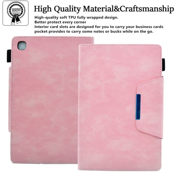 Samsung Galaxy Tab A8 10.5 (2021) Suede Läderfodral med Magnetlås Rosa