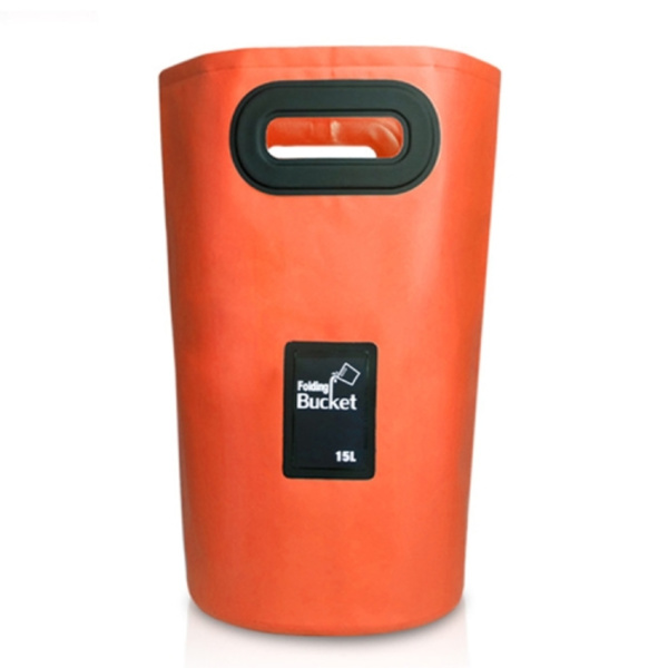 Utomhus bärbar hopfällbar diskho i PVC, hopfällbar hink, kapacitet: 15L Orange