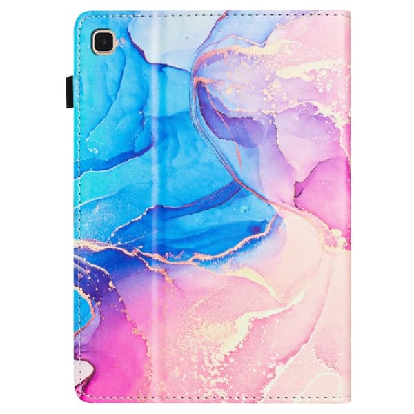 Samsung Galaxy Tab S6 Lite P610 Marble Litchi Läderfodral Rosa Blå