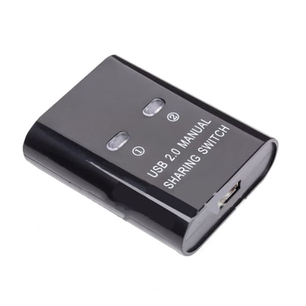 SW68 2-in-1 USB Printer Switcher - Manual Print Sharer for 2 Computers, Black