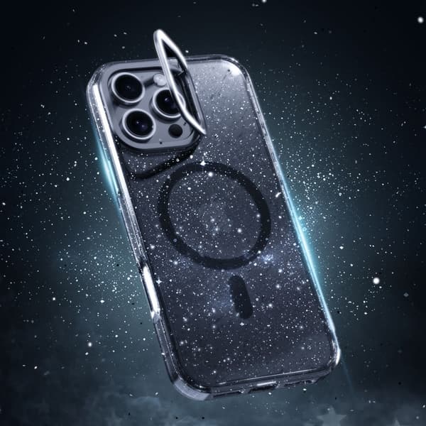 iPhone 16 Pro Max Glittrande Pulver Linshållare MagSafe Magnetisk Skal Transparent