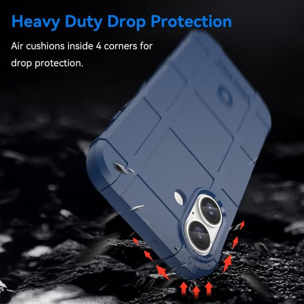 iPhone 16 Pro Max Full Coverage Shockproof TPU Skal - Hållbar och Skyddande Mobilskal Blå