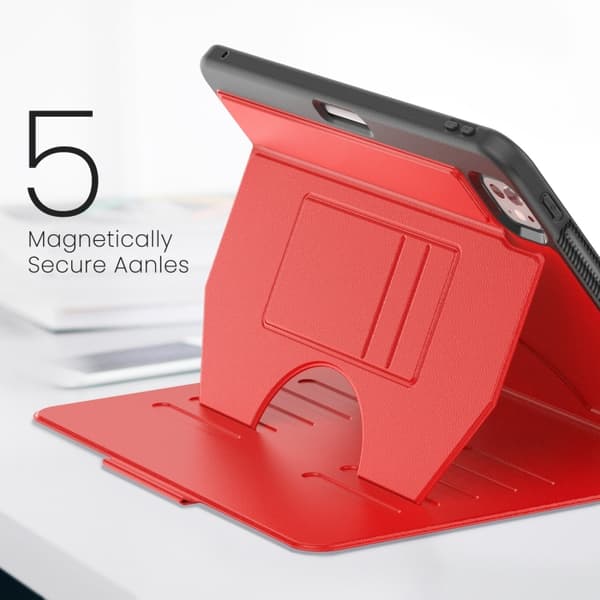 iPad Pro 11 2024 Skal - Magnetiskt Läderfodral Röd