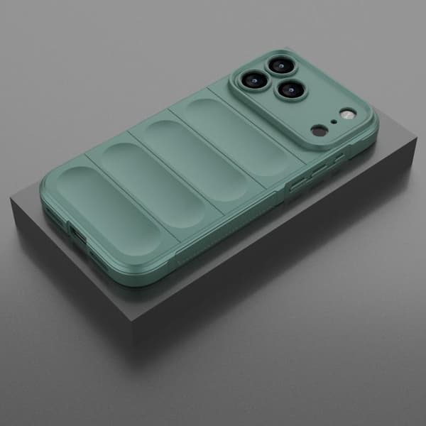 iPhone 18 Pro Max / iPhone 17 Pro Max Skal Magic Shield TPU + Flanell Mörkgrön