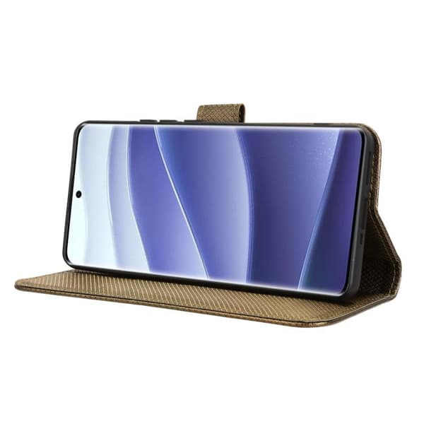 Redmi Note 14 Pro+ 5G - Diamanttexturerat Läderfodral Brun