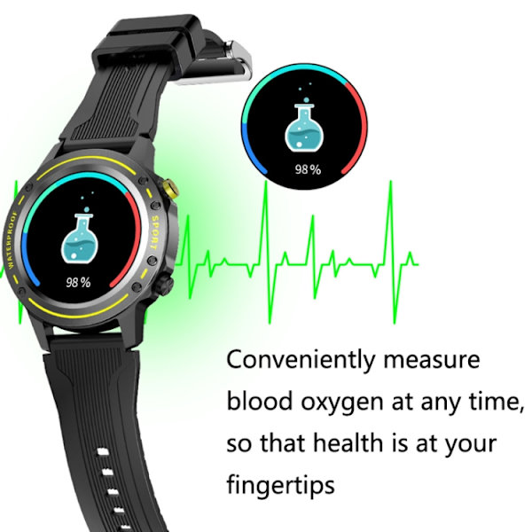 OD-1 Pulsmätare Blodtrycksmätare Steg Kroppstemperatur Vattentät Högkvalitativ Högtalare Bluetooth Samtal Armband Silvergrå