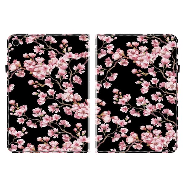 Samsung Galaxy Tab A9+ / A11+ Läderfodral med Kristalltextur Plommonblomma