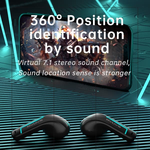 Sanag H2S PRO Stereo brusreducerande trådlösa Bluetooth-spelhörlurar Grå