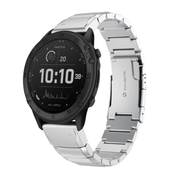 För Garmin Tactix Delta 26mm Tortoise Shell watch i rostfritt stål Sliver