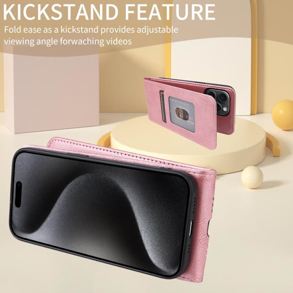 Redmi Note 14 Pro 4G - Magnetisk Vertikal Flip Läderfodral Roséguld