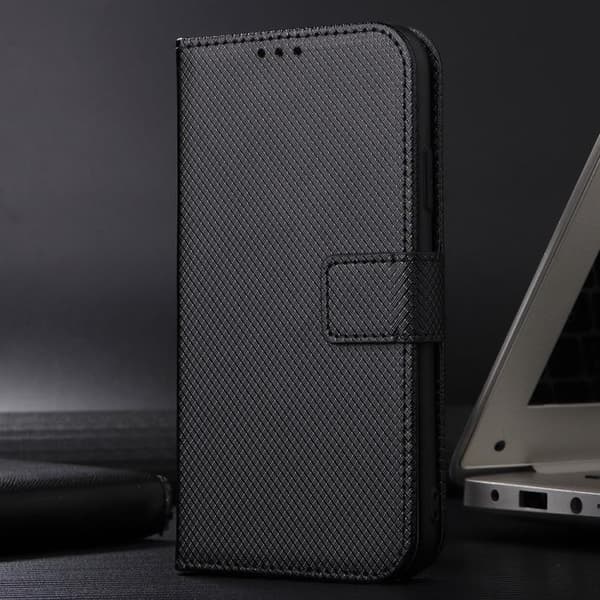 Redmi Note 14 Pro+ 5G - Diamanttexturerat Läderfodral Svart