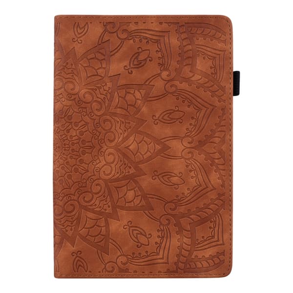 Samsung Galaxy Tab A8 10.5 (2021) Flip Leather Case med Prägling Brun