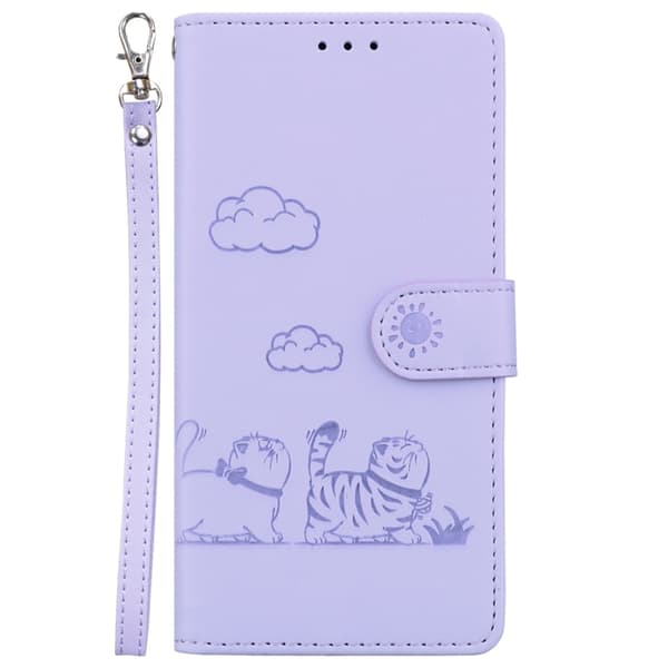 Redmi Note 14 Pro / Note 14 Pro+ 5G Söt Katt RFID Läder fodral Purpur