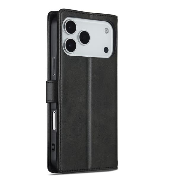 iPhone 18 Pro Max / iPhone 17 Pro Max Skal - Kalvtextur med Horisontell Vändning Svart