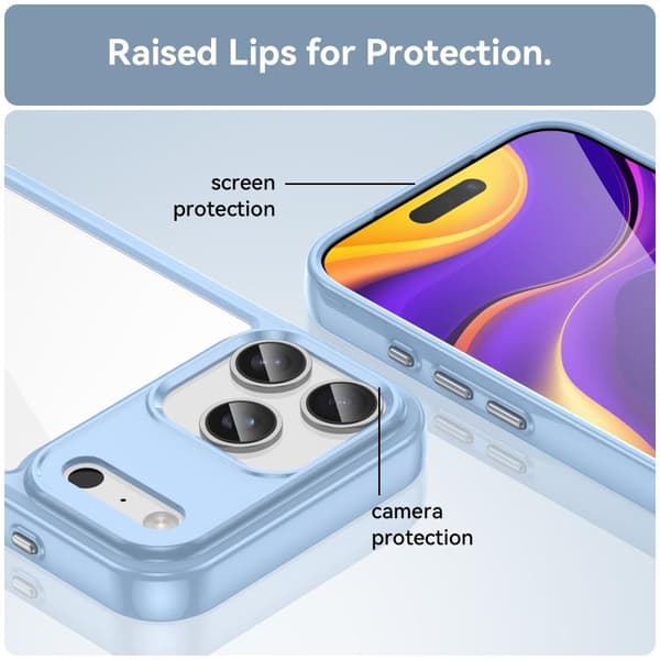 iPhone 18 Pro Max / iPhone 17 Pro Max Skal - Färgglad Serie av Akryl + TPU Blå