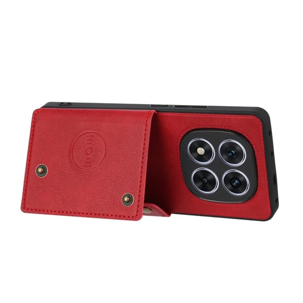 Redmi Note 14 Pro+ 5G - Magnetiskt Mobilskal med Dubbel Spelkortsfack Röd