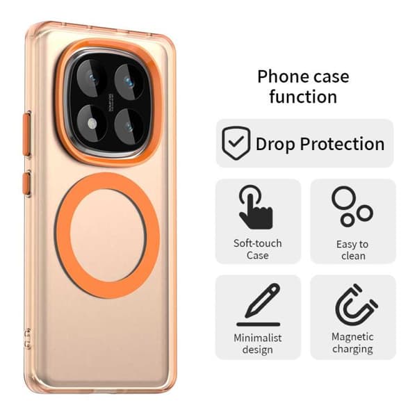 Redmi Note 14 Pro 4G - Candy MagSafe PC Hybrid TPU Mobilskal Orange