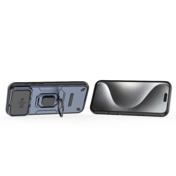 iPhone 18 Pro Max / iPhone 17 Pro Max Skal med Sliding Camshield TPU + PC Stötsäker med Hållare Blå