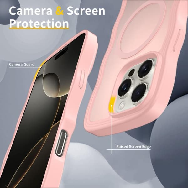iPhone 16 Pro Skal med Vågtextur och MagSafe Rosa