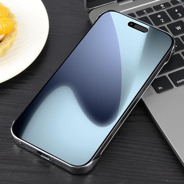 iPhone 18 Pro Max / iPhone 17 Pro Max Skal - elektropläterad, ramfri, frostad och anti-reflex PC med MagSafe Silvervit
