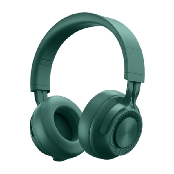 P1 Trådlösa Bluetooth 5.0 Stereo Mjuka Läder Öronmuffar Fällbara Headset Inbyggd Mikrofon för PC / Mobiltelefoner Grön