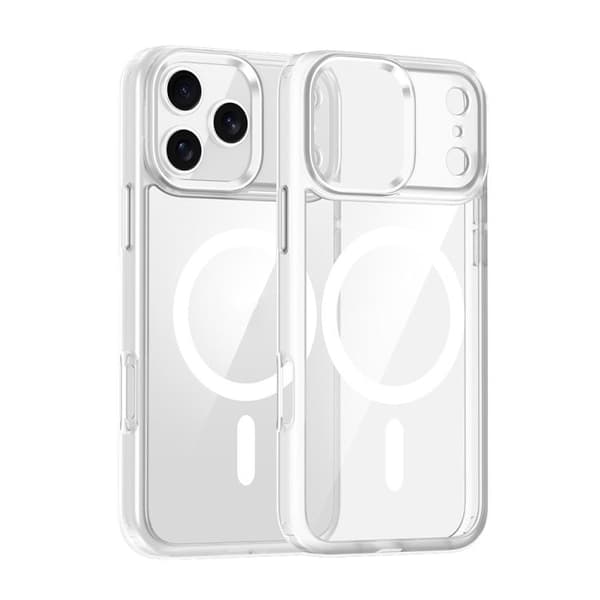 iPhone 18 Pro Max / iPhone 17 Pro Max Skal med Metallögon och MagSafe, Stöttålig Design Transparent