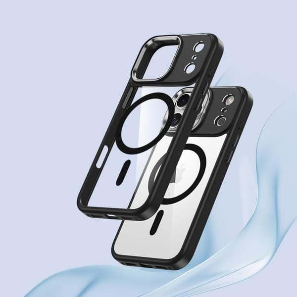 iPhone 18 Pro Max / iPhone 17 Pro Max Skal med Metallögon och MagSafe, Stöttålig Design Transparent
