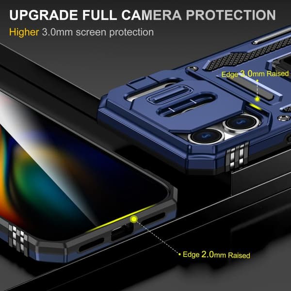 iPhone 18 Pro Max / iPhone 17 Pro Max Skal med Armor PC + TPU Kameraskydd Marinblå