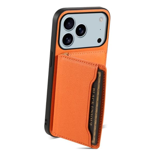 iPhone 18 Pro Max / iPhone 17 Pro Max Skal - kalvskinnstextur med full täckning Orange