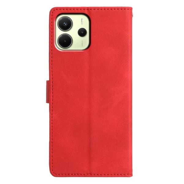 Redmi Note 14 4G - Triangulärt Prägling Läderfodral Röd
