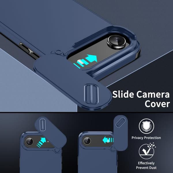 iPhone 17 Air Skal med Sliding Camshield TPU + PC Blå
