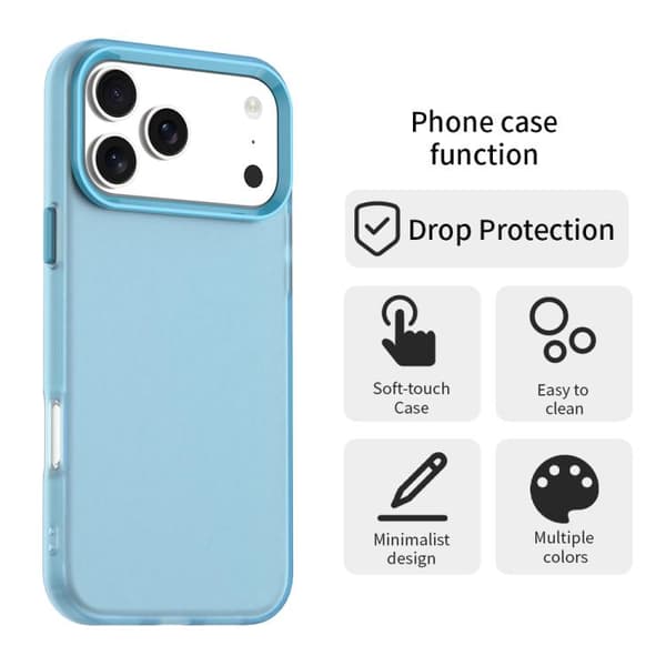 iPhone 18 Pro Max / iPhone 17 Pro Max Skal - Candy PC Hybrid TPU Stöttålig Blå
