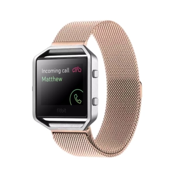 För Fitbit Blaze Watch Loop Magnetisk stängning Spänne i rostfritt stål klockband Rose Gold