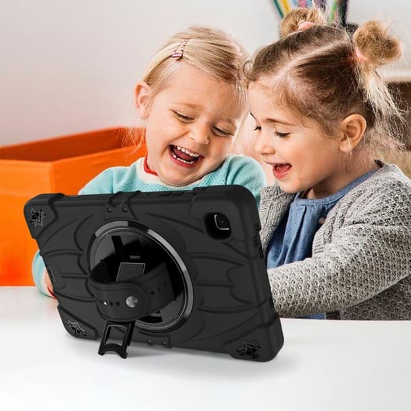 Samsung Galaxy Tab A7 Lite Bat Hand Grip Turntable Ställ Svart