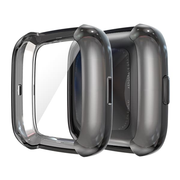 Hat-Prince Full Coverage Electroplate TPU- case för Fitbit Versa 2 Black