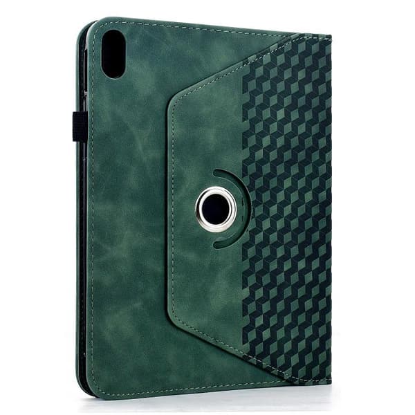iPad mini 2024 / mini 6 Skal - Rotatable Rhombus Prägad Smart Läderfodral Grön