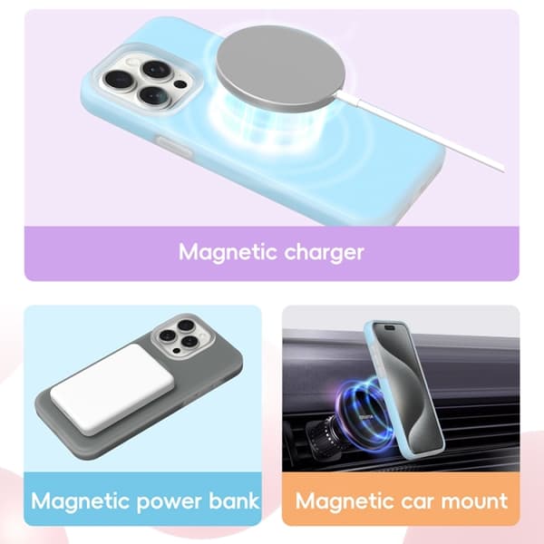 iPhone 16 Pro Max Jelly Liquid Silicone MagSafe Magnetisk Skal Mint Mambo