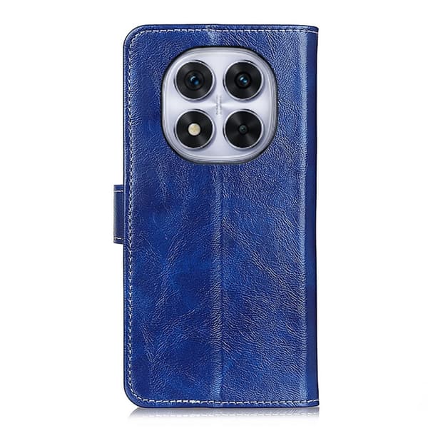 Redmi Note 14 Pro 4G - Retro Crazy Horse Textur Läderfodral Blå