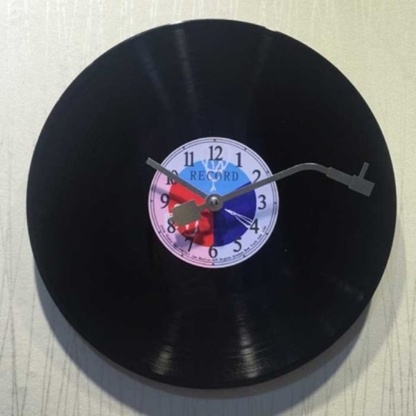 12-tums vinyl LP-väggklocka DIY retro vintage skivklocka (3 färger siffror)