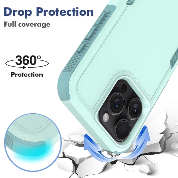 iPhone 16 Pro Max 2 1 PC + TPU Skal Ljusgrön