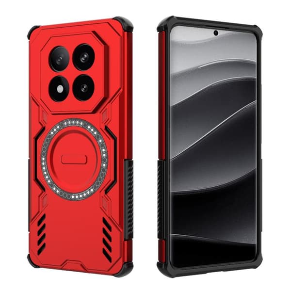 Redmi Note 14 Pro+ 5G - Butterfly Armor MagSafe Magnetisk Ring Stötsäker Mobilskal Röd