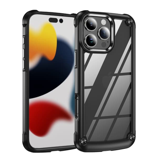 iPhone 16 Pro Max TPU + PC Linsskydd Skal Svart